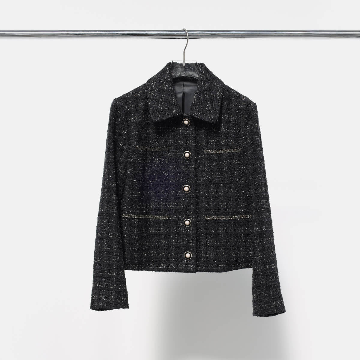 襟付きツイードショートジャケット