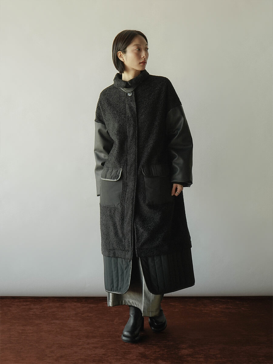 RADIATE(ラディエイト)　異素材ミックスロングコート