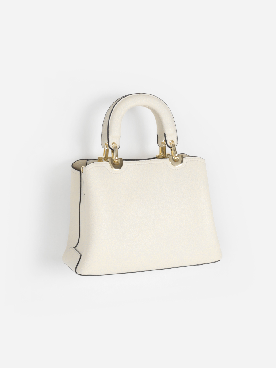 バイカラースクエアハンドバッグ