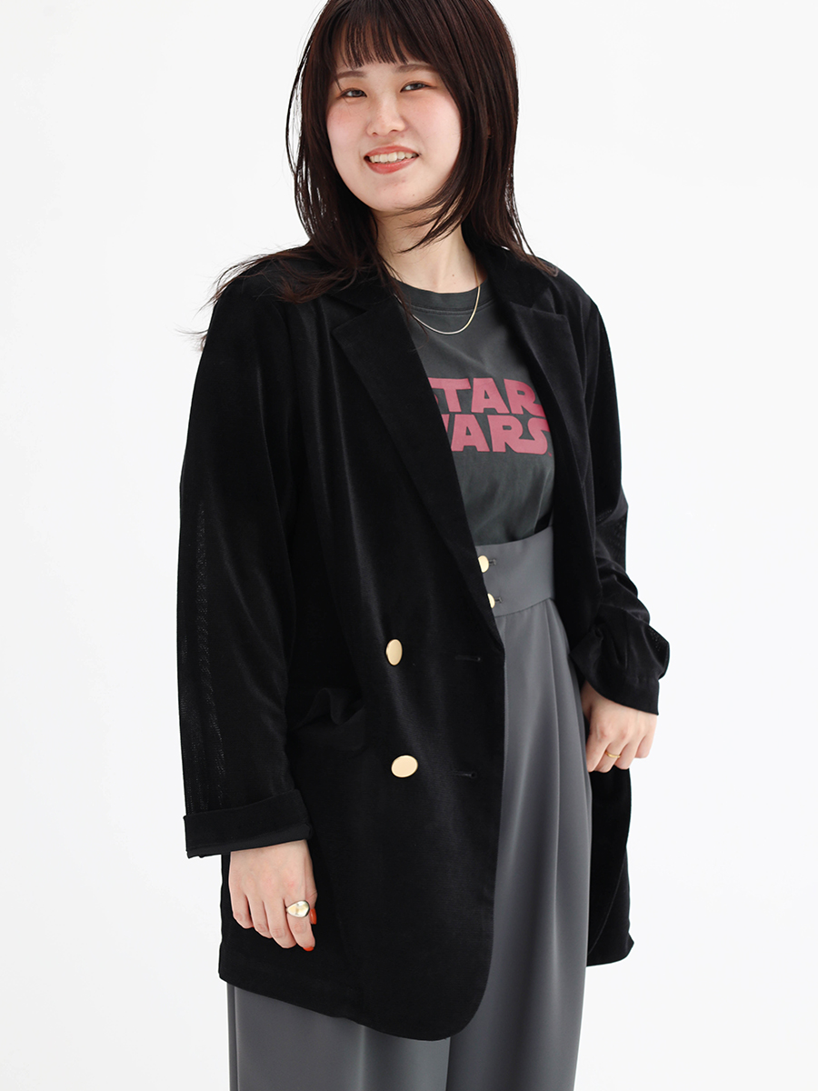 Mesh velour tailored jacket