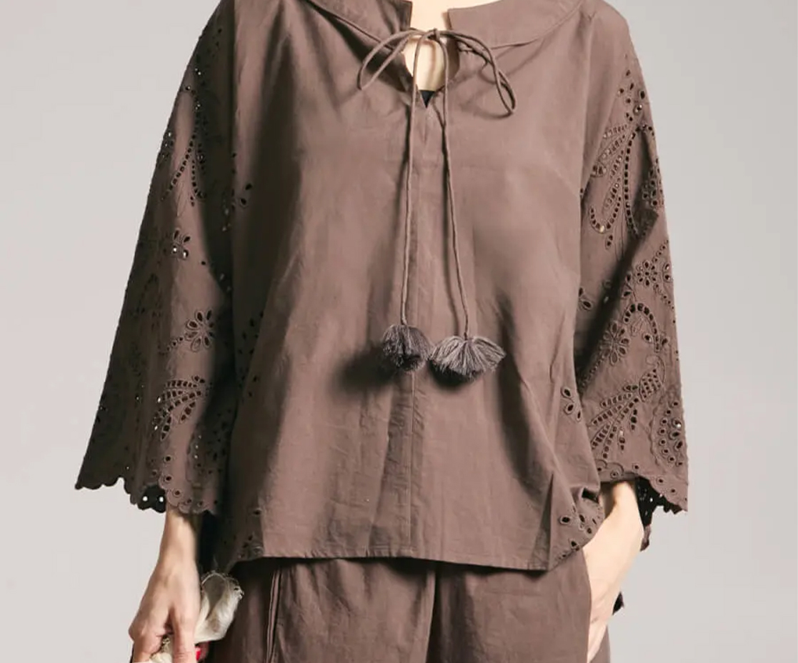 Cutwork poncho