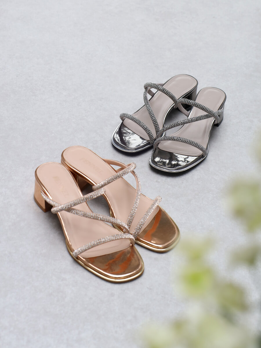 グリッターラインチャンキーミュール