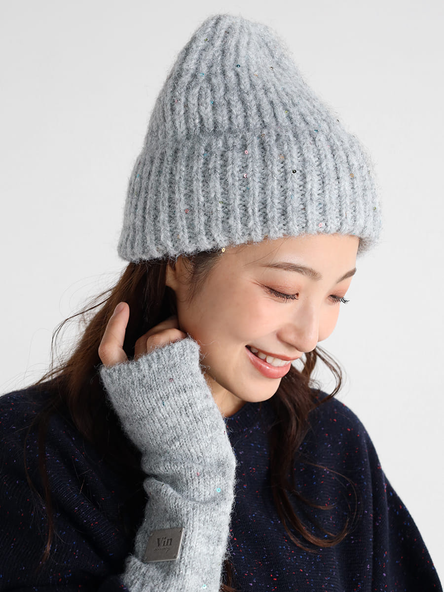 スパンコールモヘアニットワッチ