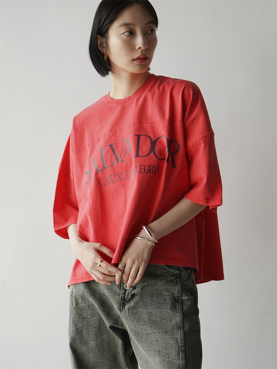 RADIATE(ラディエイト)　ケミカルウォッシュドルマンロゴTシャツ