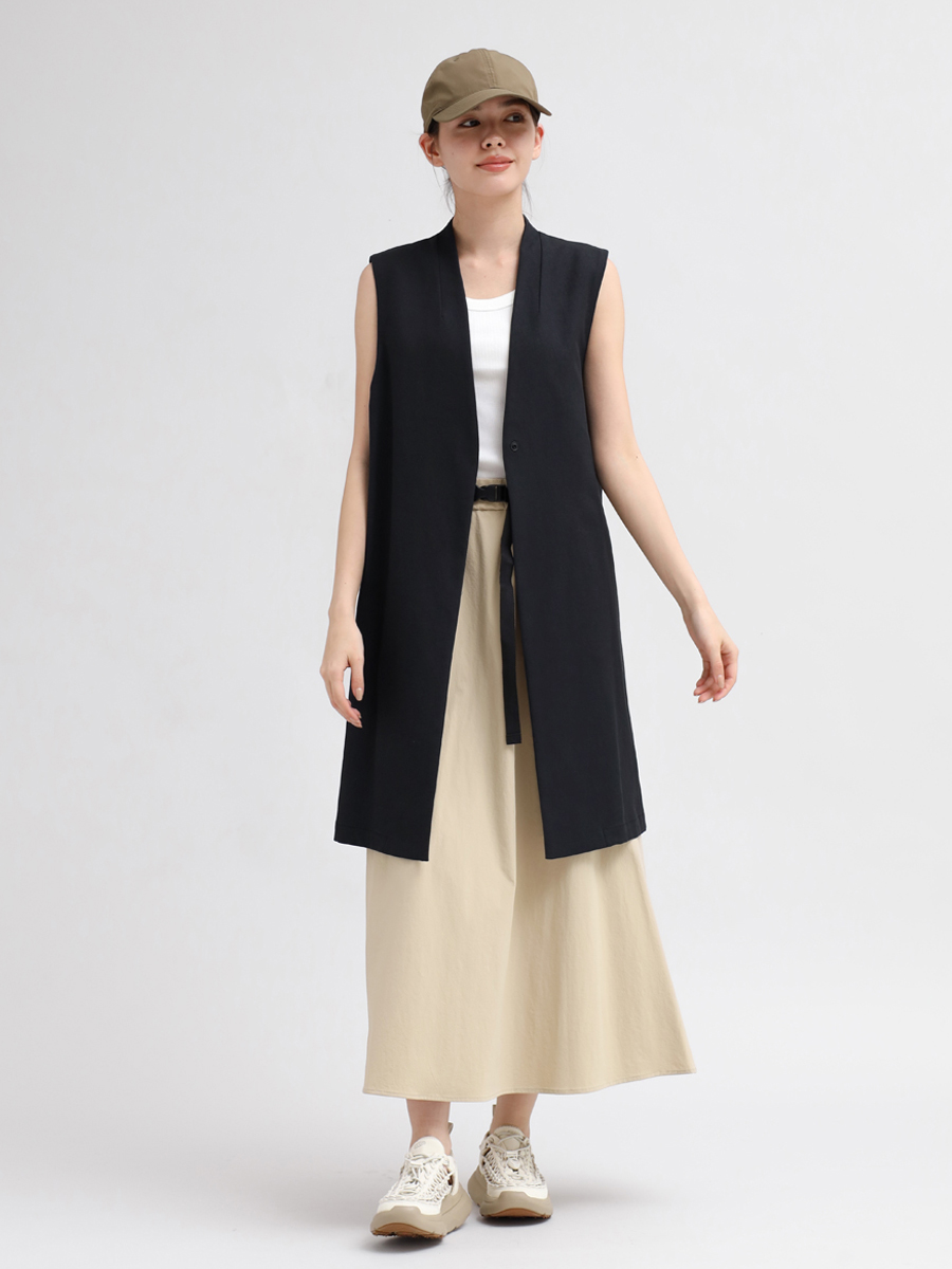 YORT リネン混ロングジレ