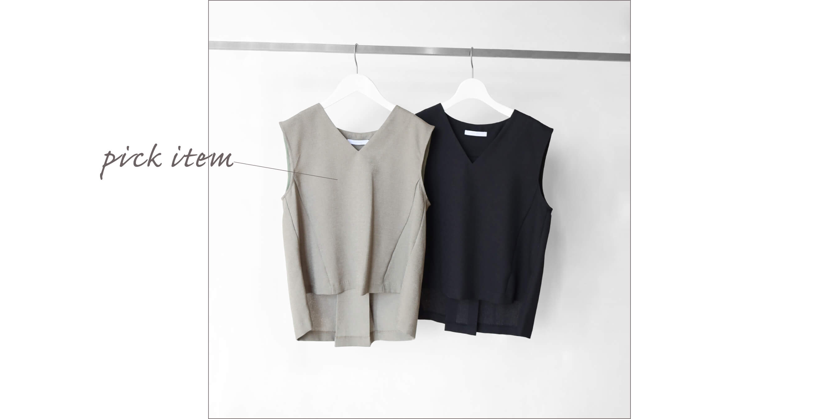 リネンライクVネックブラウス