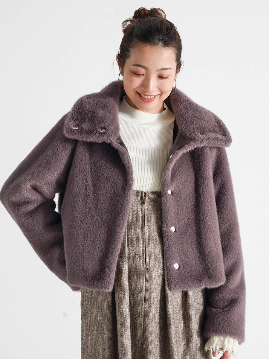 Vin ヴァン フェイクファーショートコート