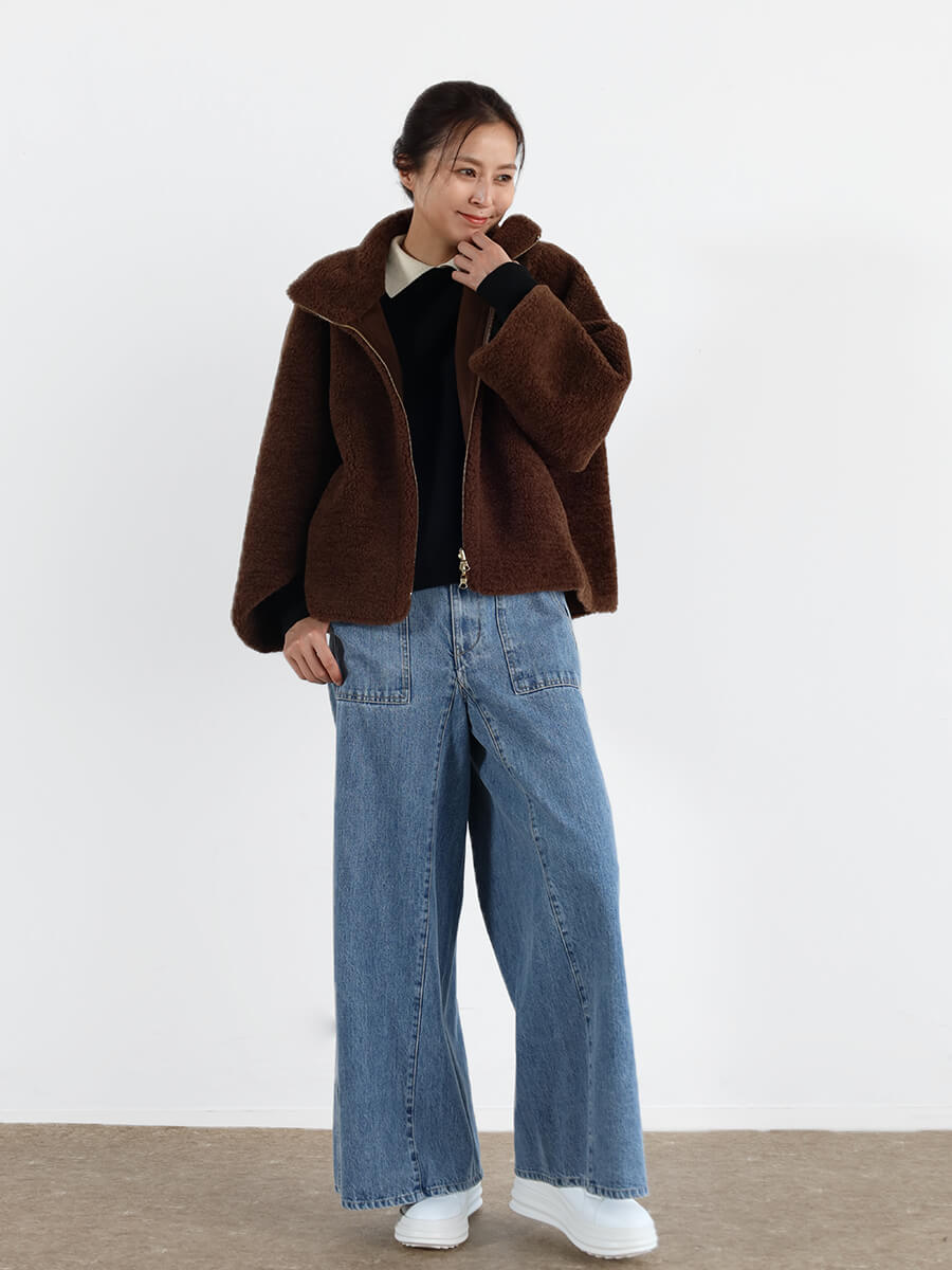 ブラウン カジュアルデニムスタイリング