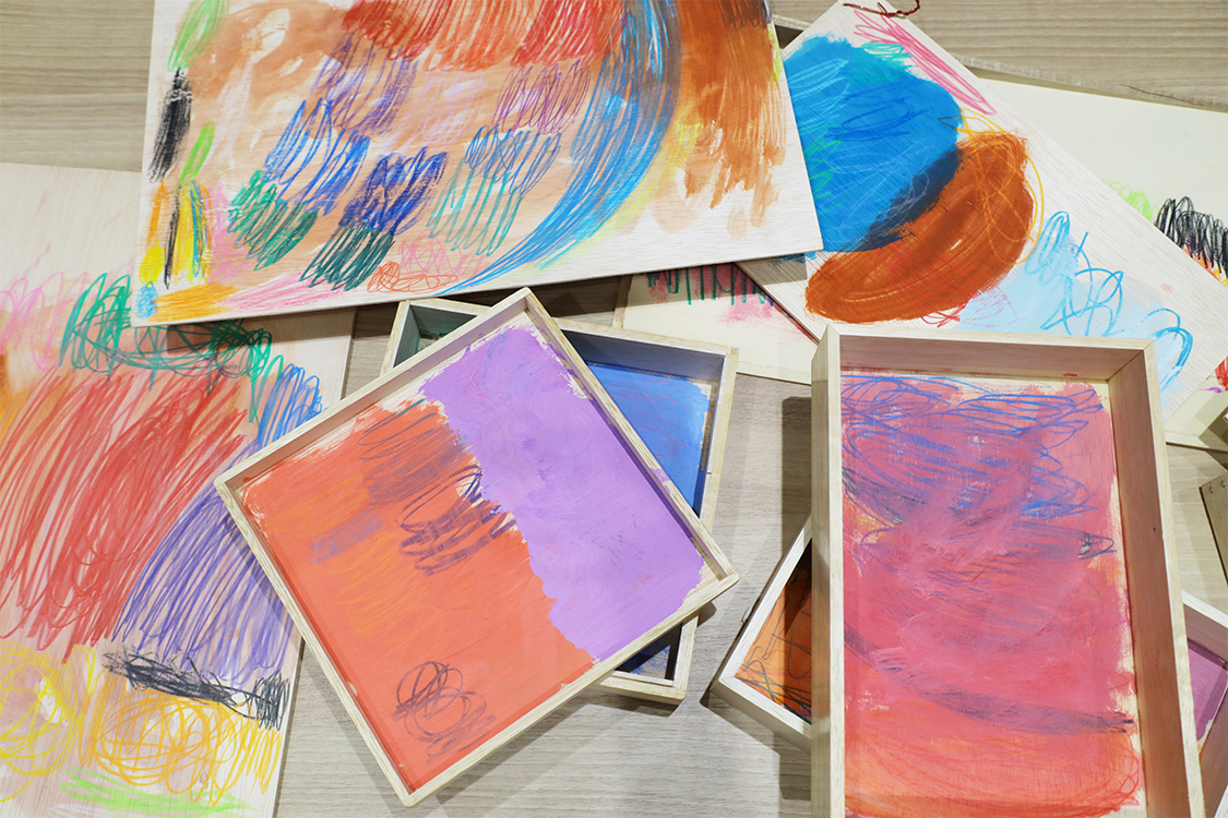 木箱から生まれ変わったアート作品