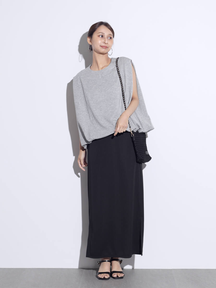 クロップドバルーンカットソー(GRAY)