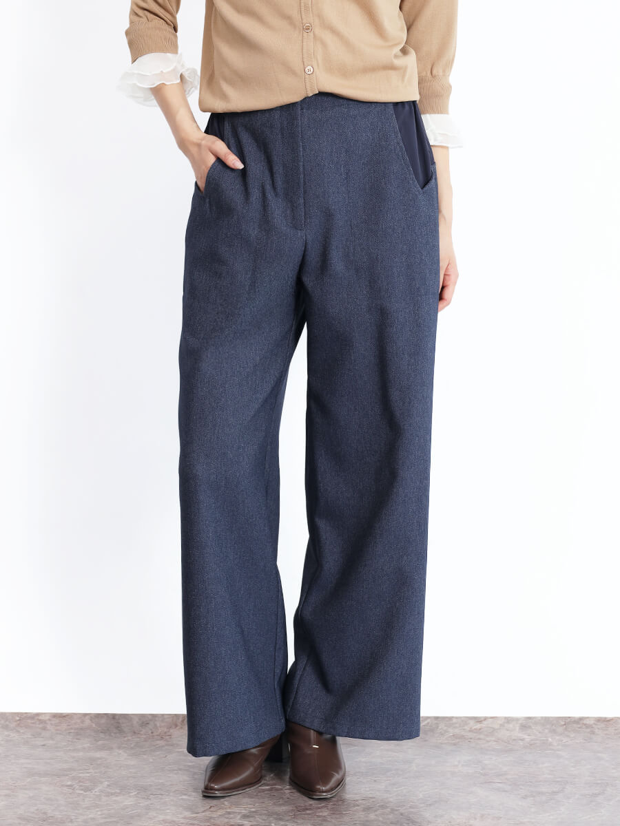 デニムライクスクエアカットポケットパンツ