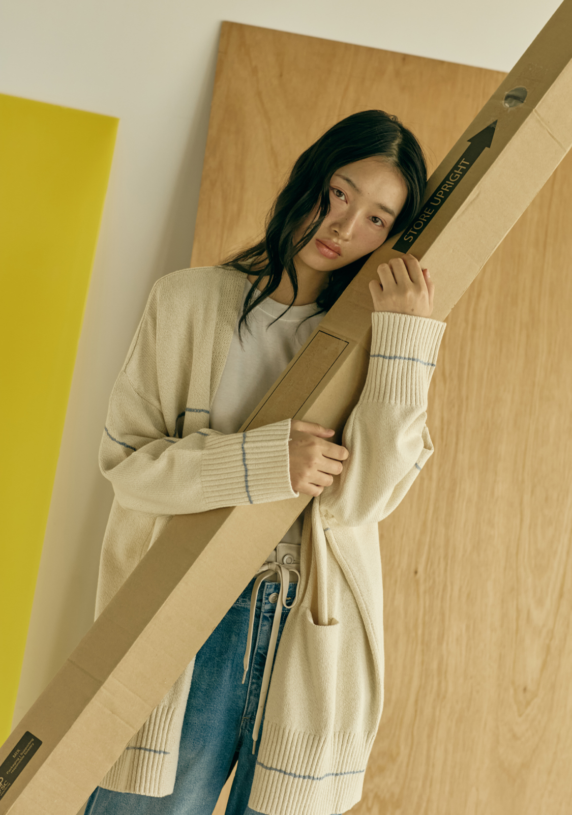 ドローイングニットカーディガン