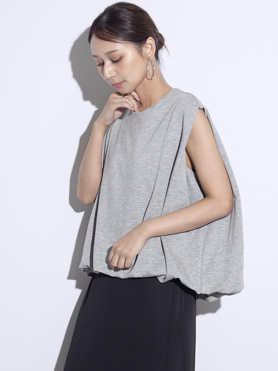 クロップドバルーンカットソー(GRAY)