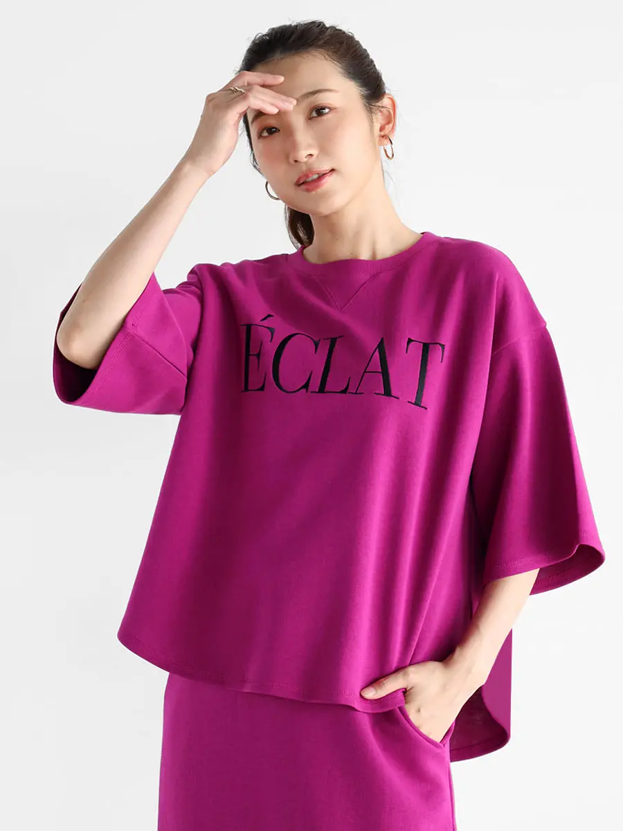 Vin(ヴァン)　刺繍ロゴラウンドカットプルオーバー