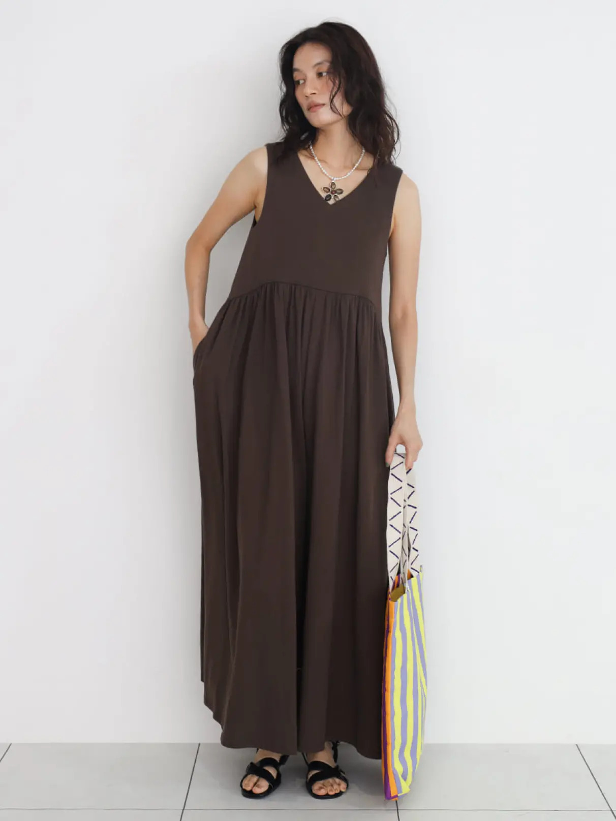 Gathered wide overalls