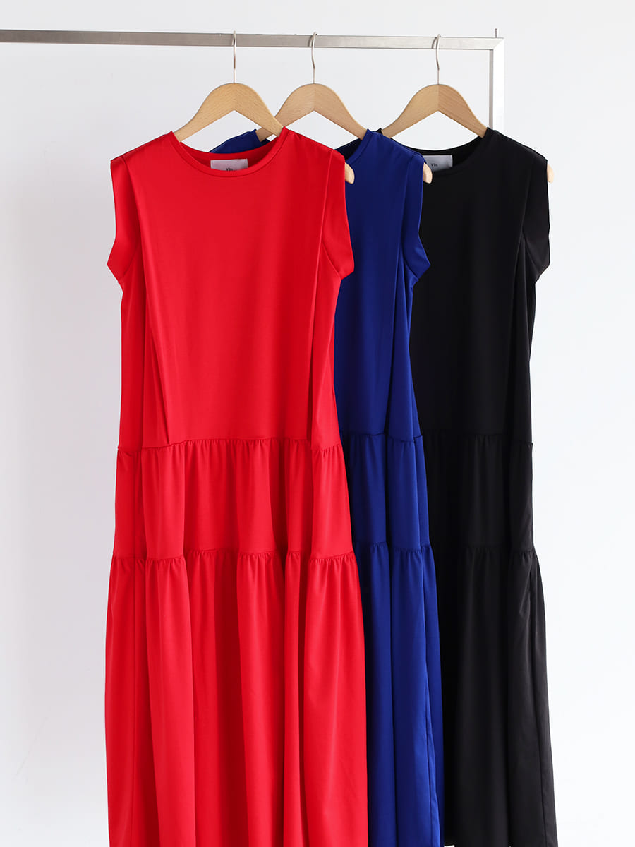 ノースリーブティアードカットワンピース