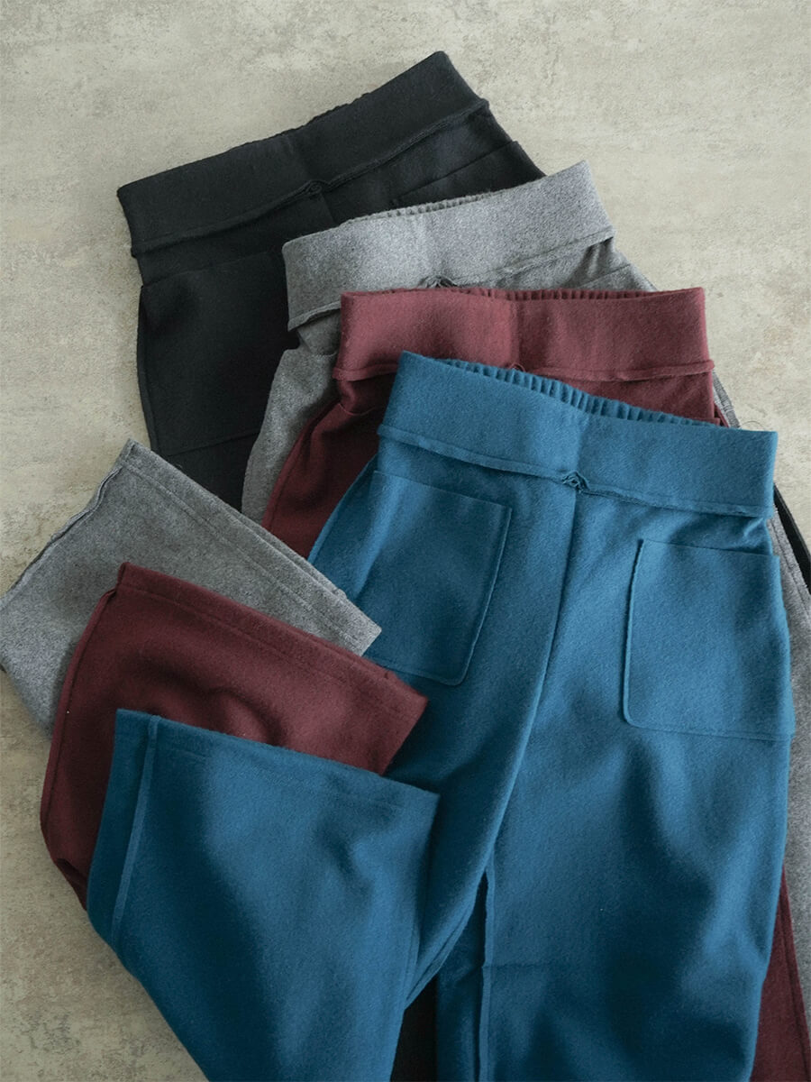 RADIATE(ラディエイト)　フロントポケットウールワイドパンツ(black,moku gray,enji,turquoise)
