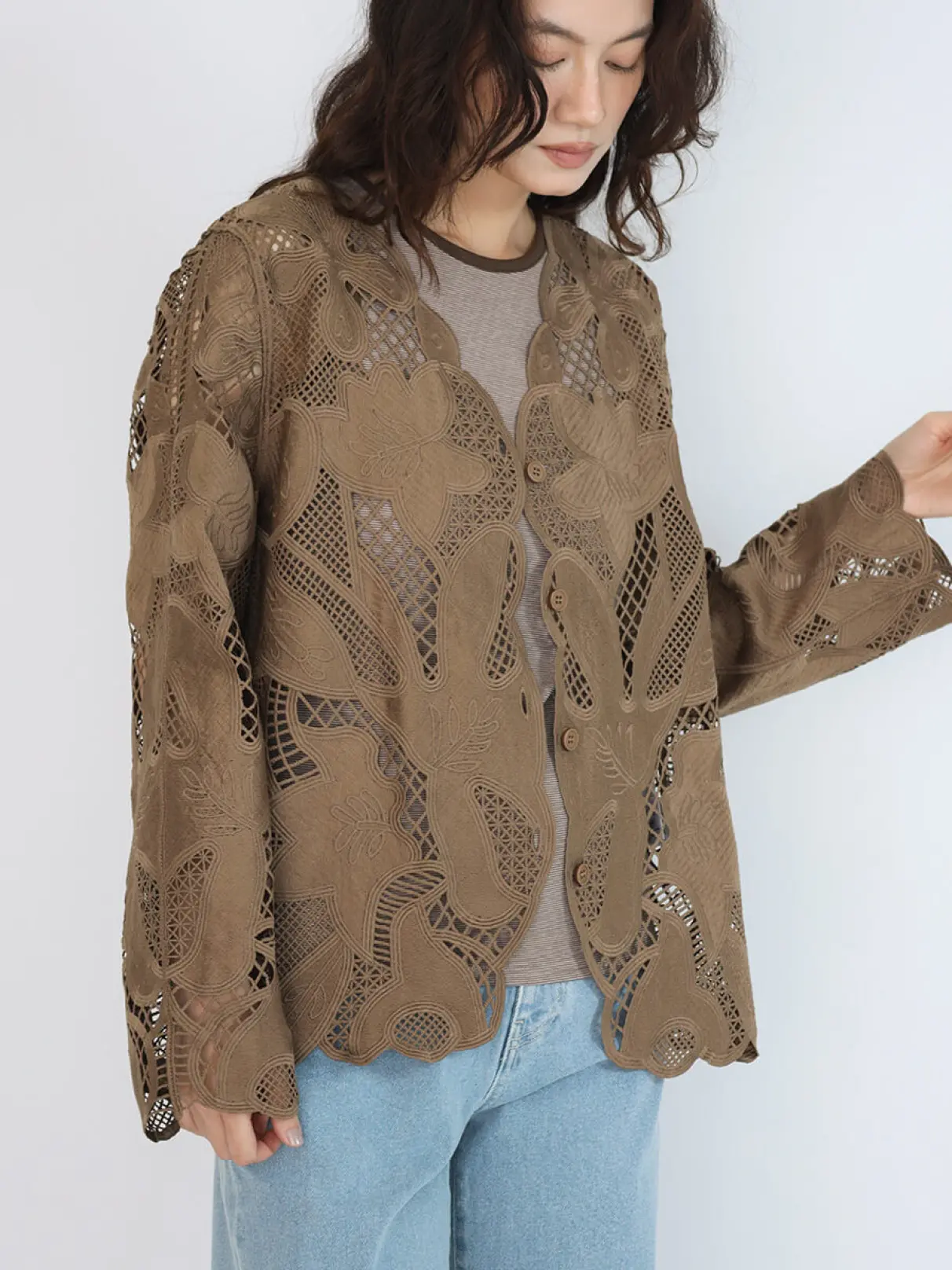 【再入荷】Floral lace blouse