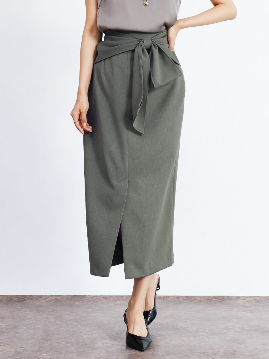 ウエストリボンタイトスカート