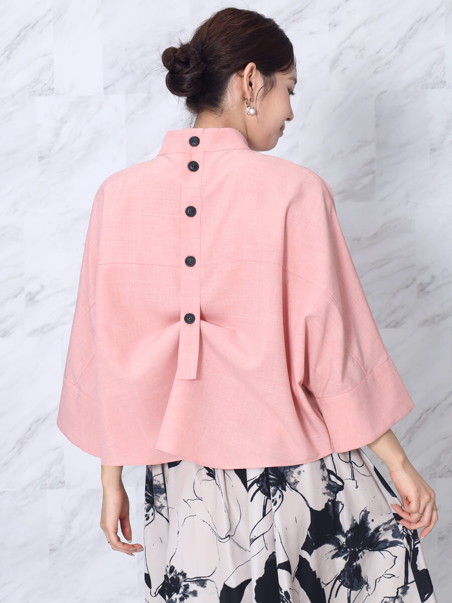 バックボタン2wayボリュームブラウス