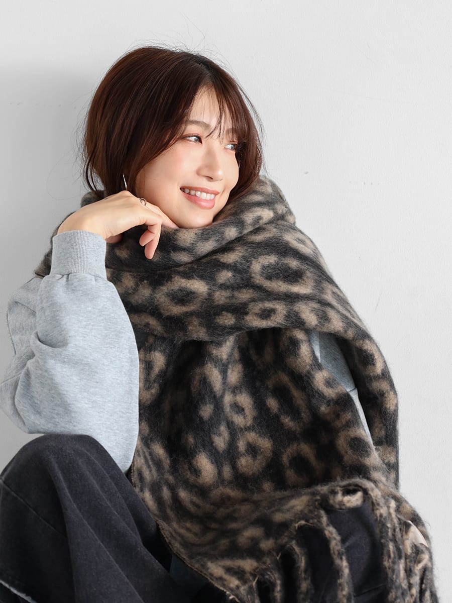 レオパード柄マフラー