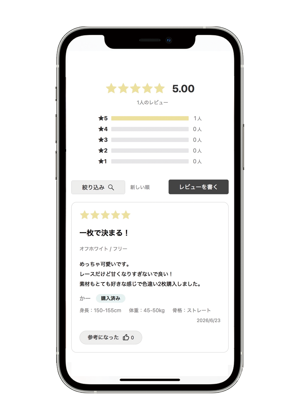 商品ページ下部のレビュー