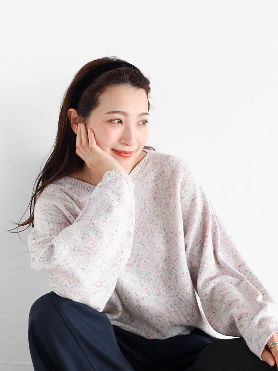 MIXネップクロップドプルオーバー