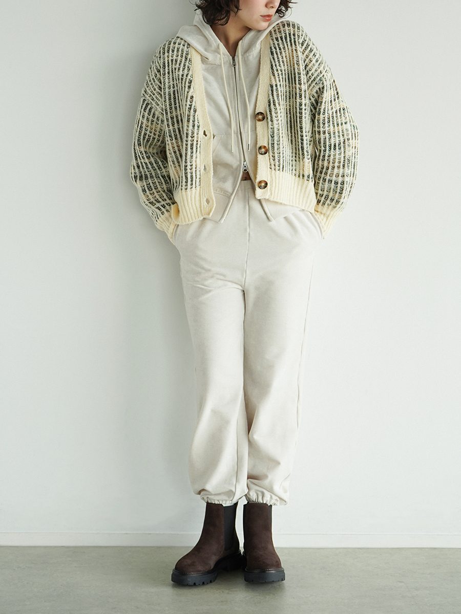 Layered lace knit cardigan