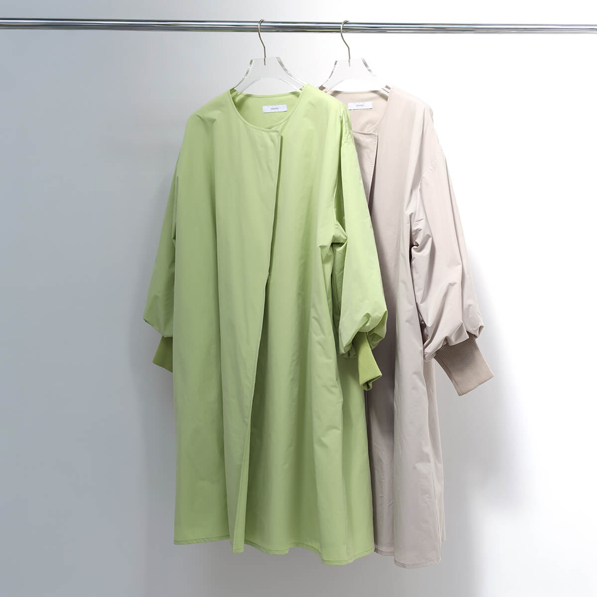 タイプライターリブカフスロングコート