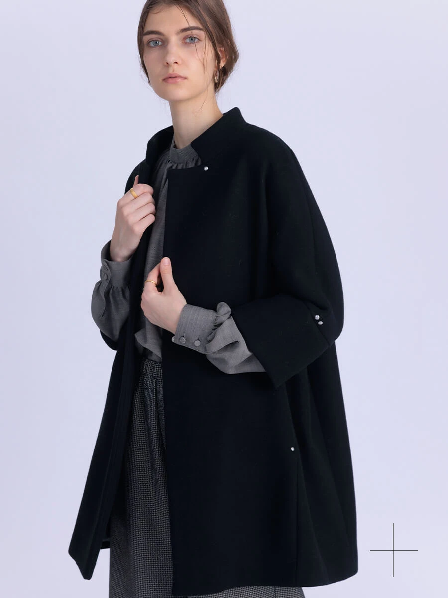 ヤマダヤ　Aga 【尾州】beaver stole Gilet Coat 美品 Aga尾州コート －匠の技、技術力の集結ーfeature of BISHU