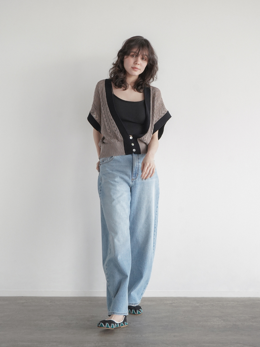 Bicolor crochet knit vest