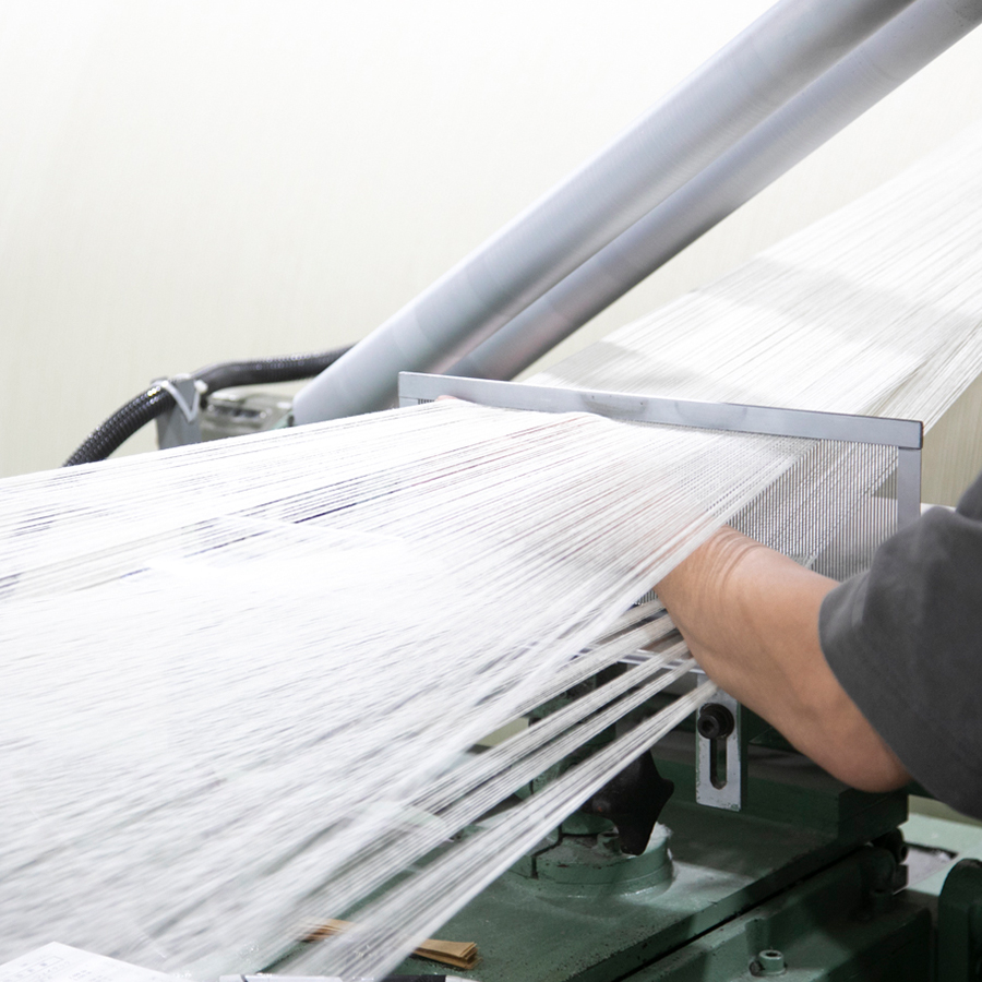 生機の経糸整経