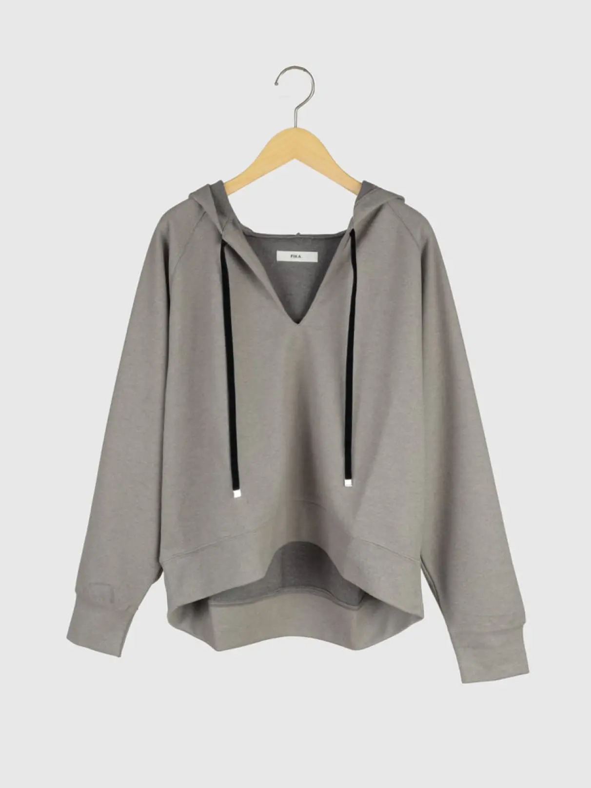Twill v-neck hoodie