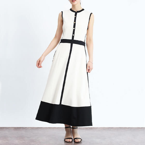 配色カットソーワンピース