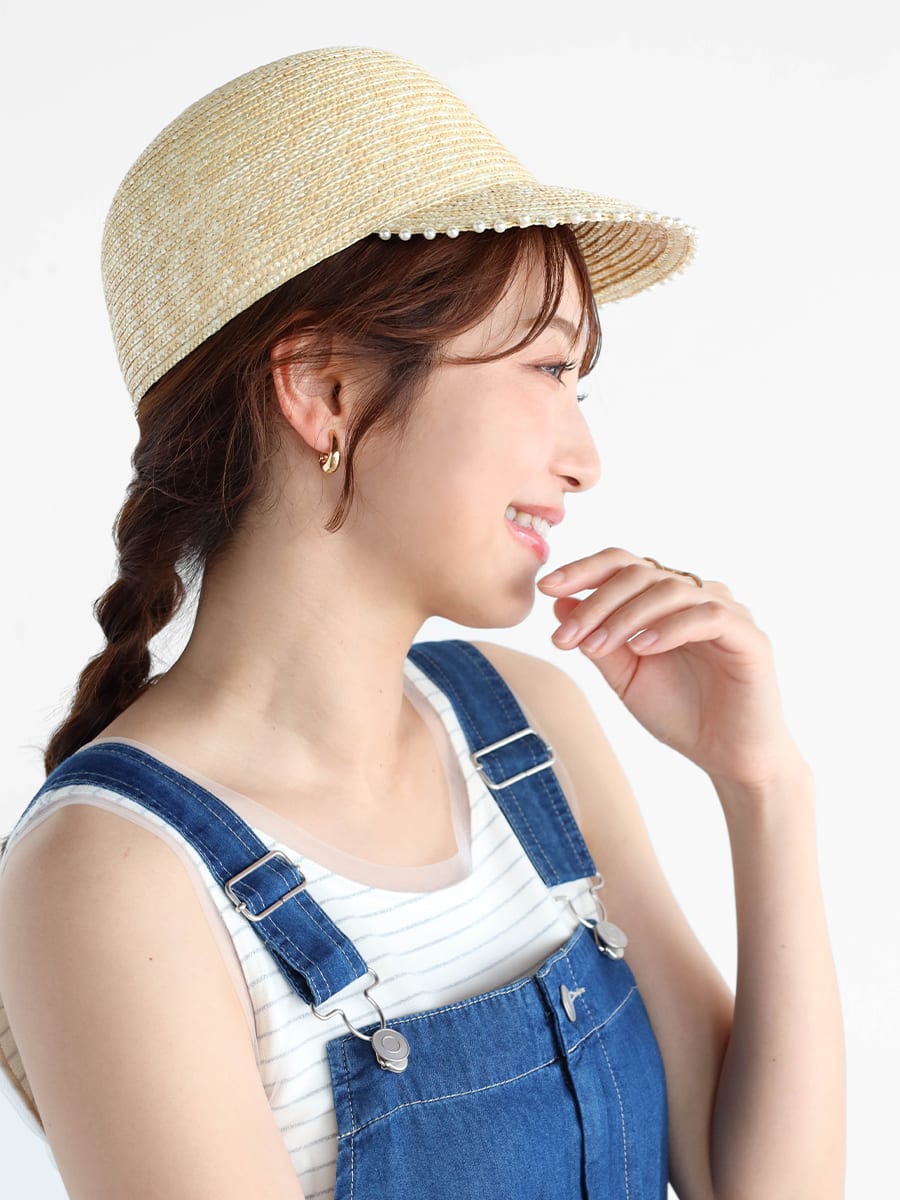 プチパールラインストローキャップ