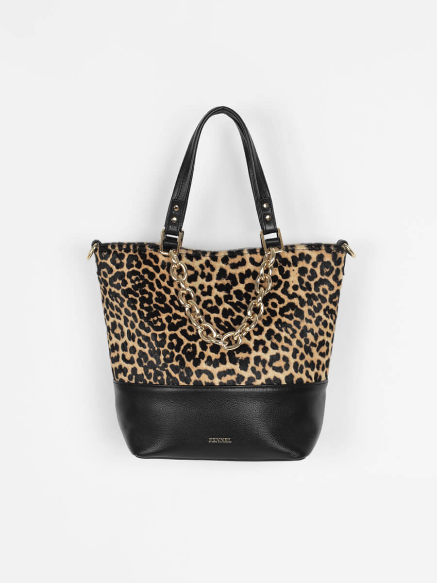 ハラコレオパードハンドバッグ