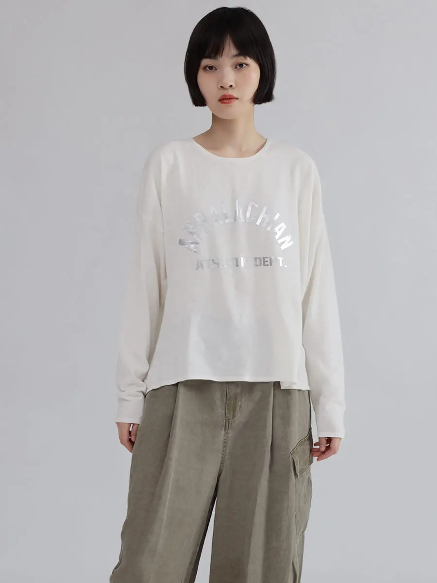 箔プリントニットロゴプルオーバー - LASUD - LASUD｜YAMADAYA STORE
