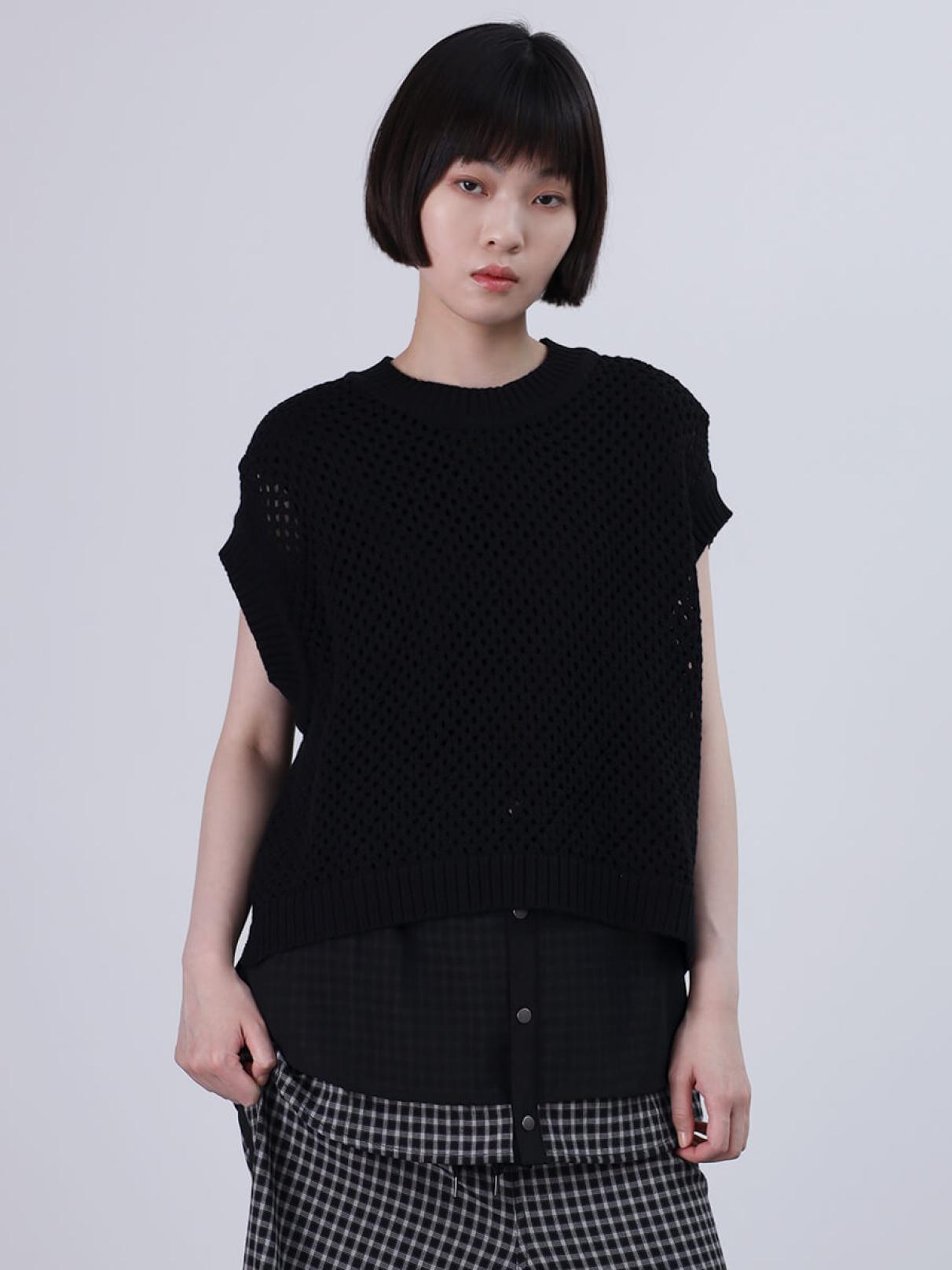 チェック柄レイヤードニットトップス - LASUD - LASUD｜YAMADAYA STORE