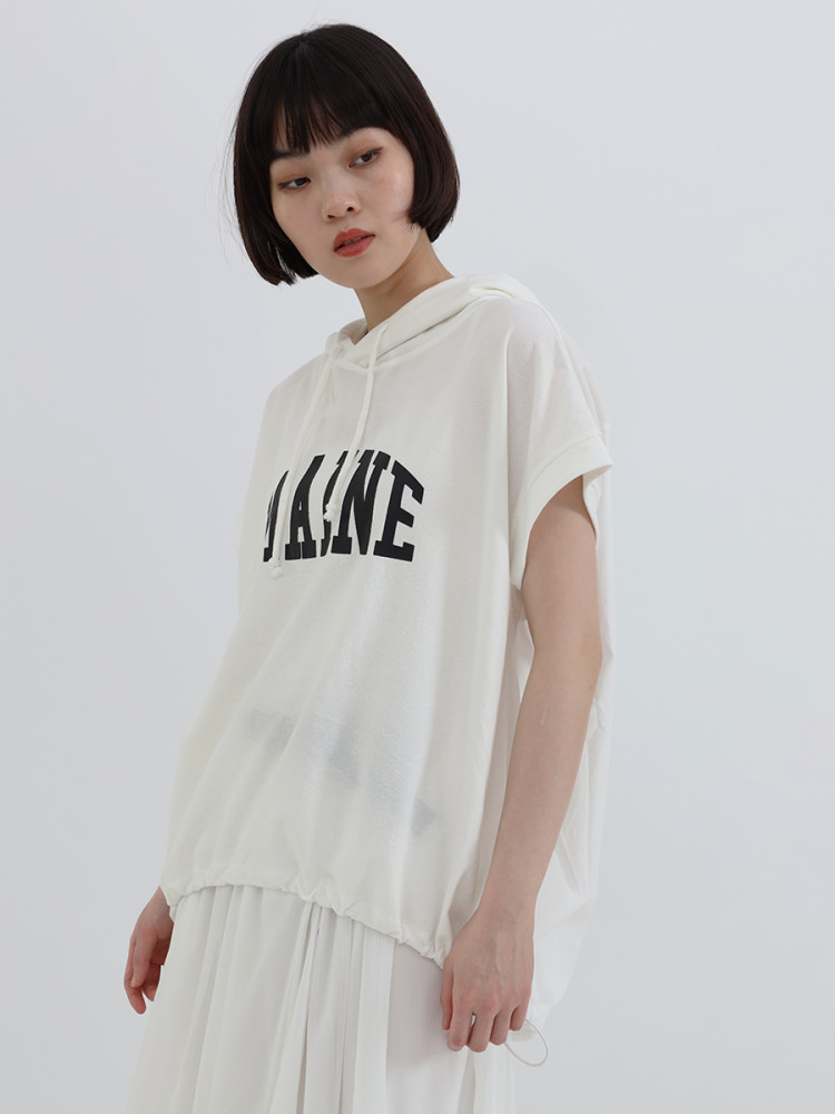 新品未使用 ヤマダヤ LASUD ロゴ フレンチ袖 パーカー ホワイト