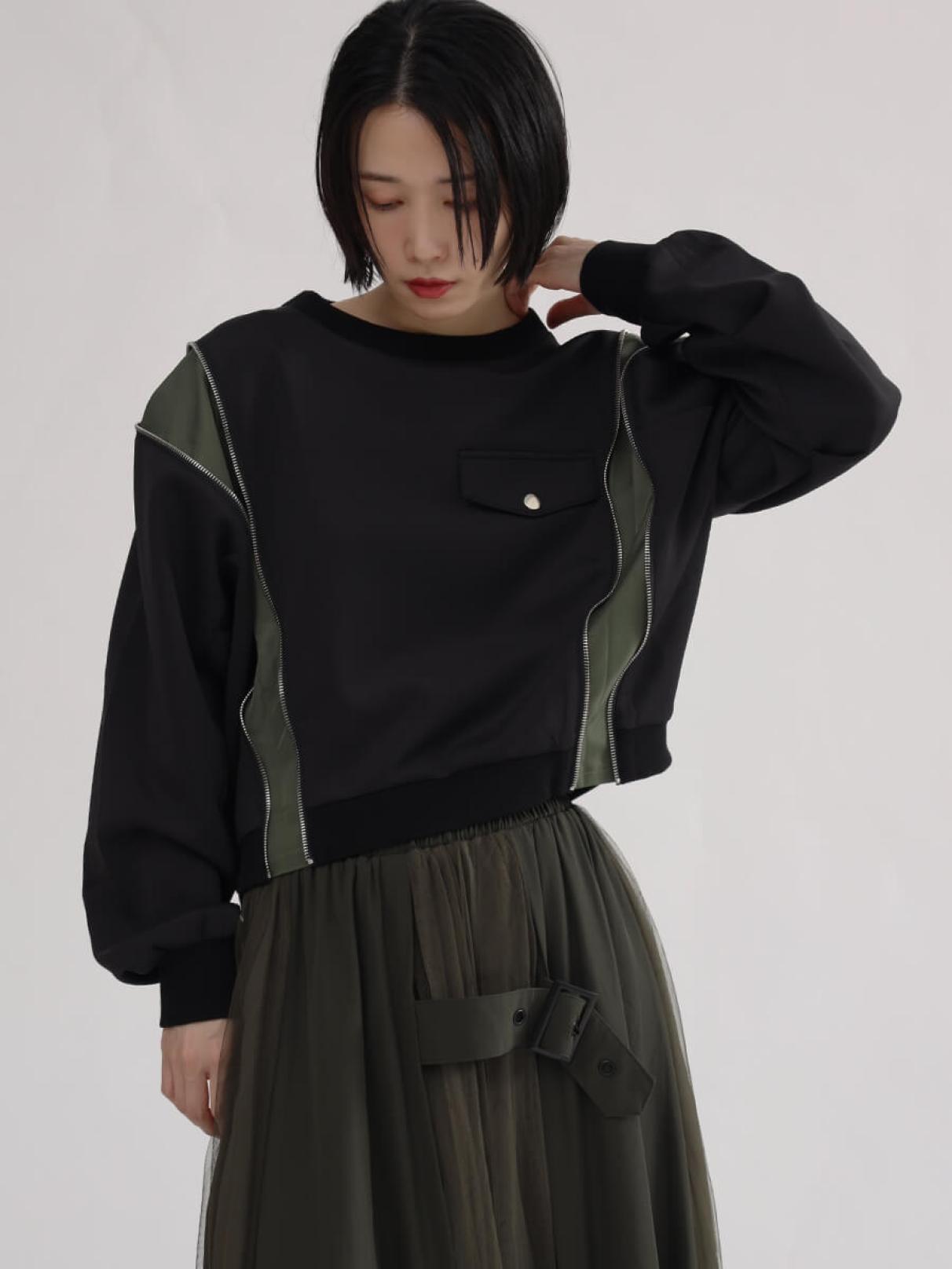 ラシュッド（LASUD）/MA−1ライク ジップラインプルオーバー MA-1ライク ジップラインプルオーバー - LASUD - LASUD｜YAMADAYA STORE