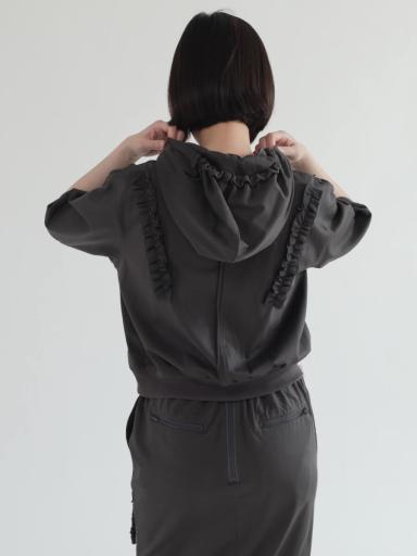 ヤマダヤ　LASUD フリースドッキングロングブルゾン　ブラック　美品 ヤマダヤLASUD フリースドッキングロングブルゾンブラック美品