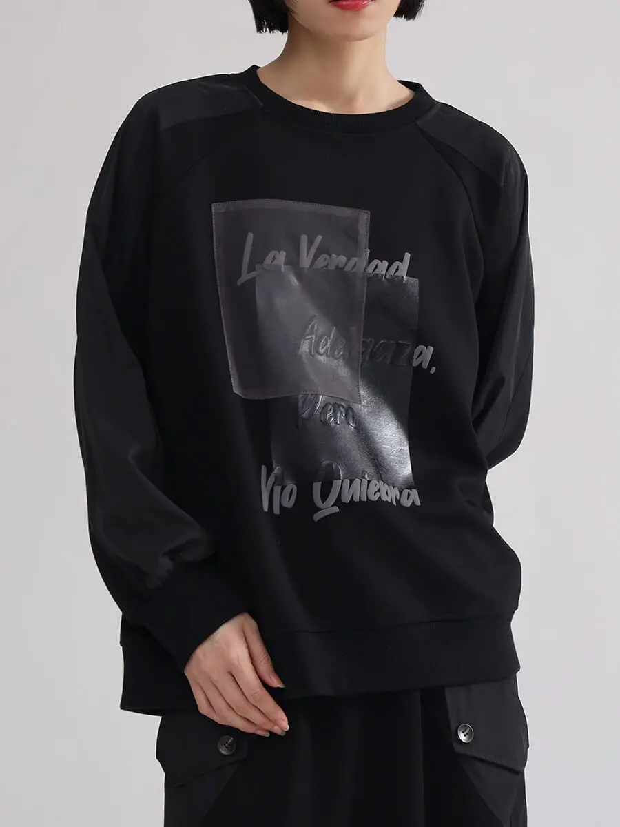 異素材ミックスロゴプルオーバー - LASUD - LASUD｜YAMADAYA STORE