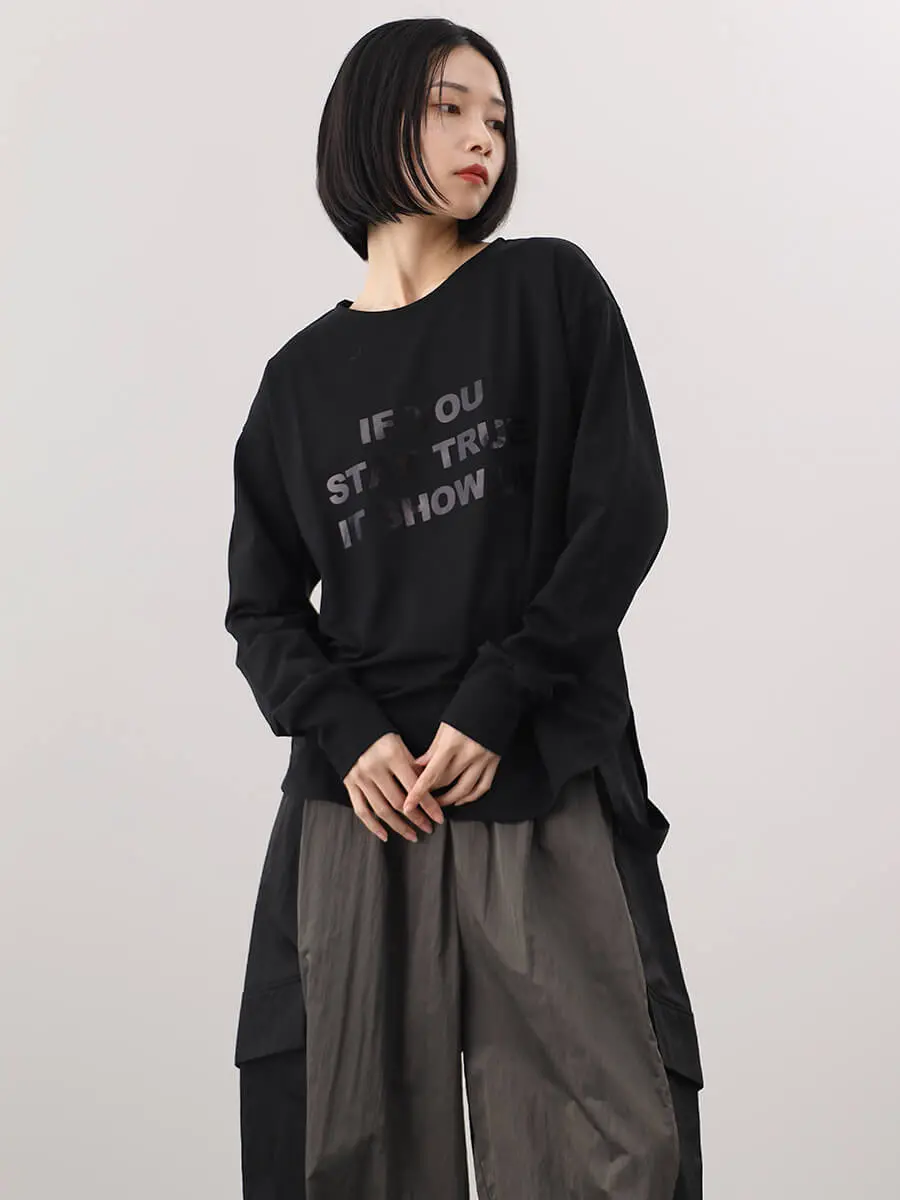 LASUD⭐︎新品未着用 箔プリントロゴTシャツ 箔プリントロングスリーブTシャツ - LASUD - LASUD｜YAMADAYA STORE