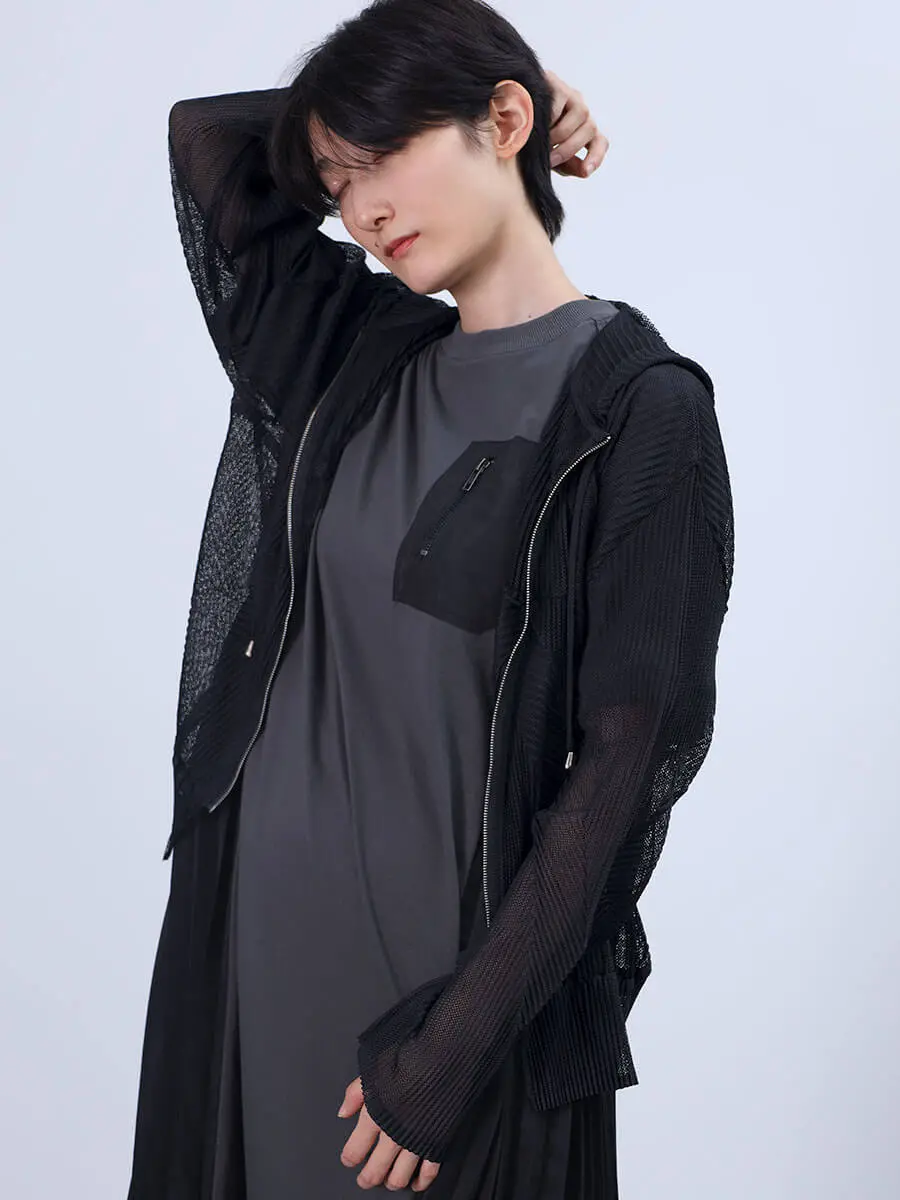 メッシュニットプリーツフーディー - LASUD - LASUD｜YAMADAYA STORE