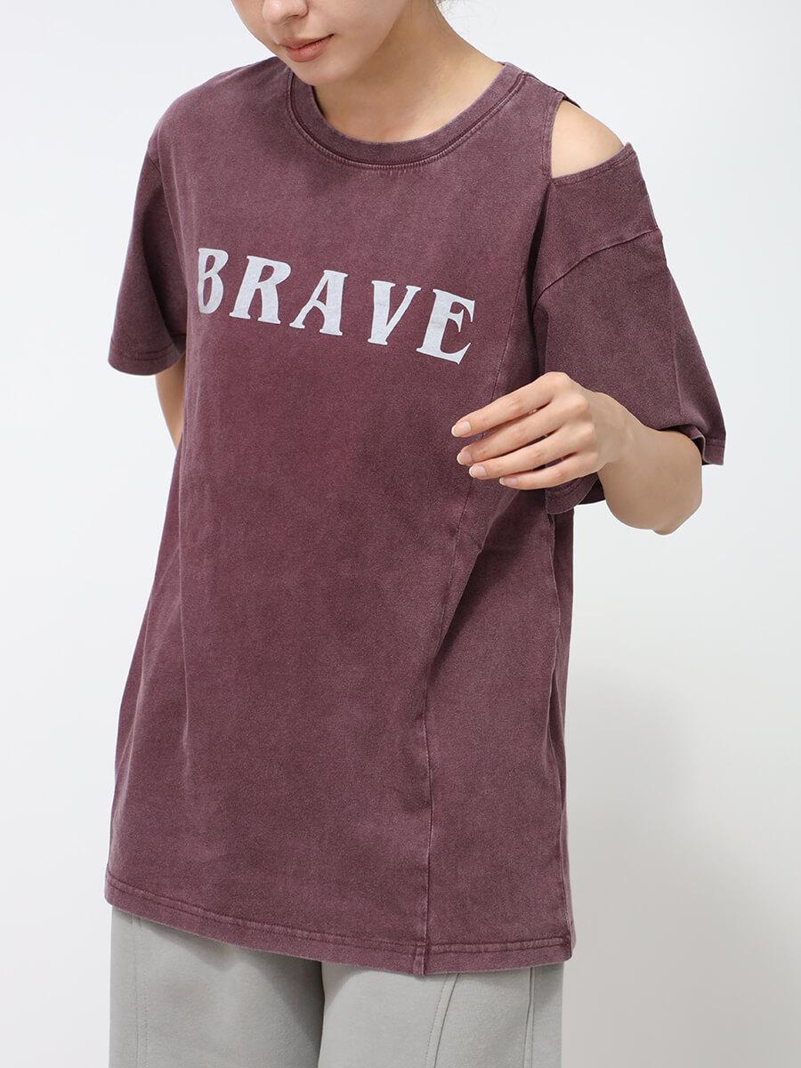 ショルダースリットロゴTシャツ