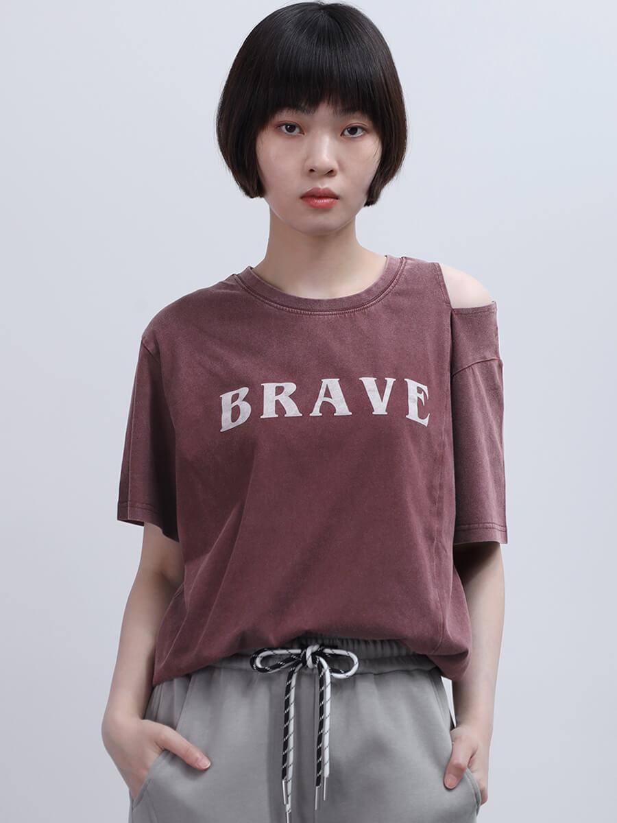ショルダースリットロゴTシャツ