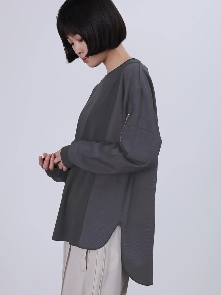 異素材コンビMA-1ロングトップス - LASUD - LASUD｜YAMADAYA STORE