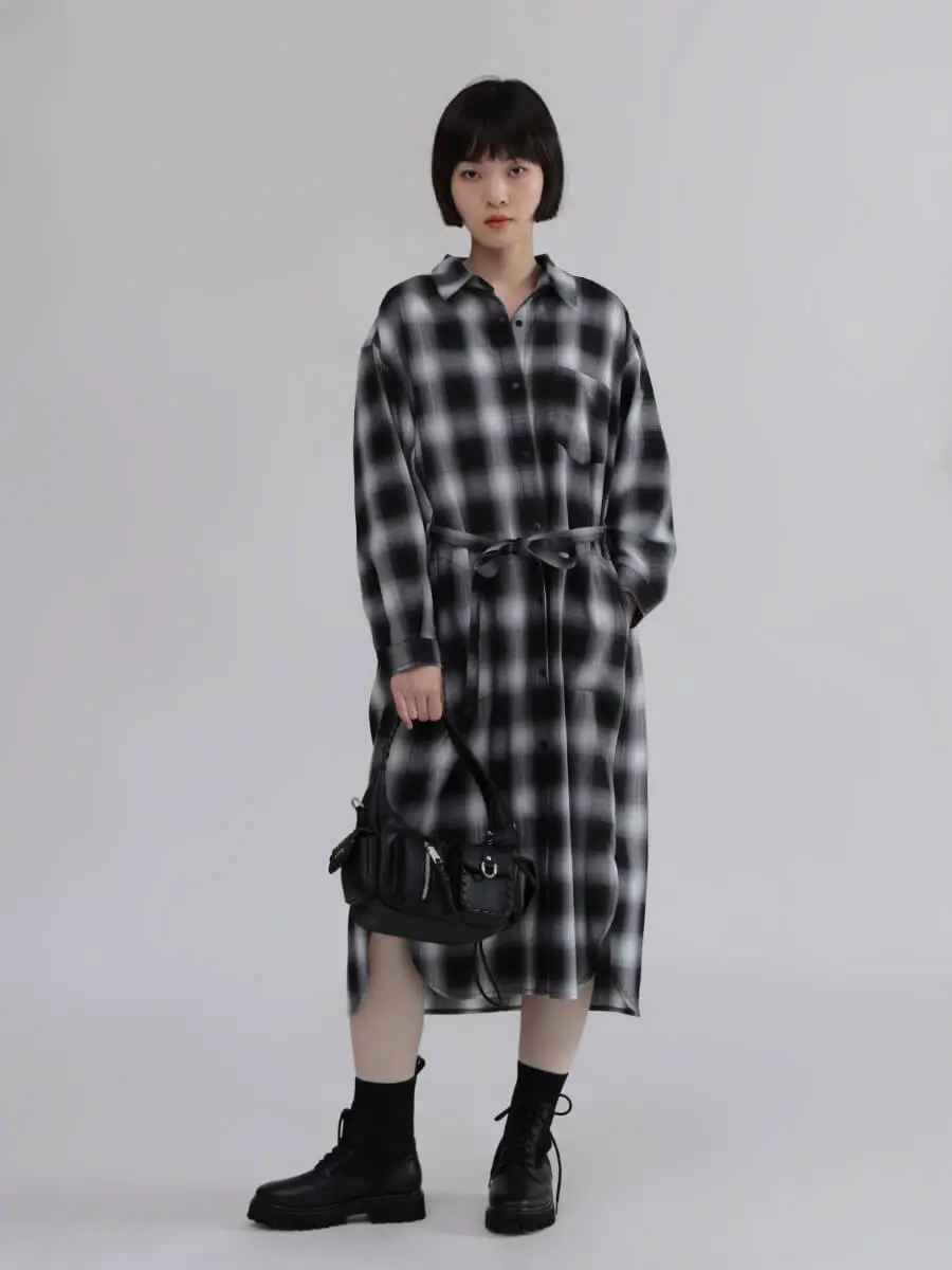 YAMADAYA★ワンピース★LASUD ACLIVE オンブレチェックシャツワンピース - LASUD - LASUD｜YAMADAYA STORE