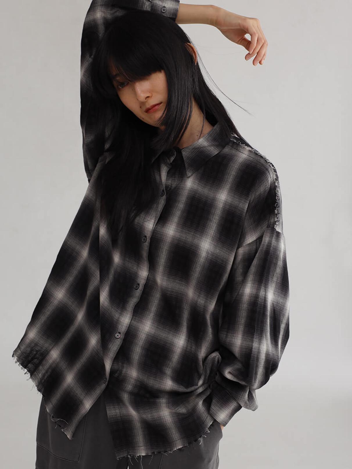 【a&m】LASUD オンブレチェックシャツ オーバーサイズチェックシャツ - LASUD - LASUD｜YAMADAYA STORE