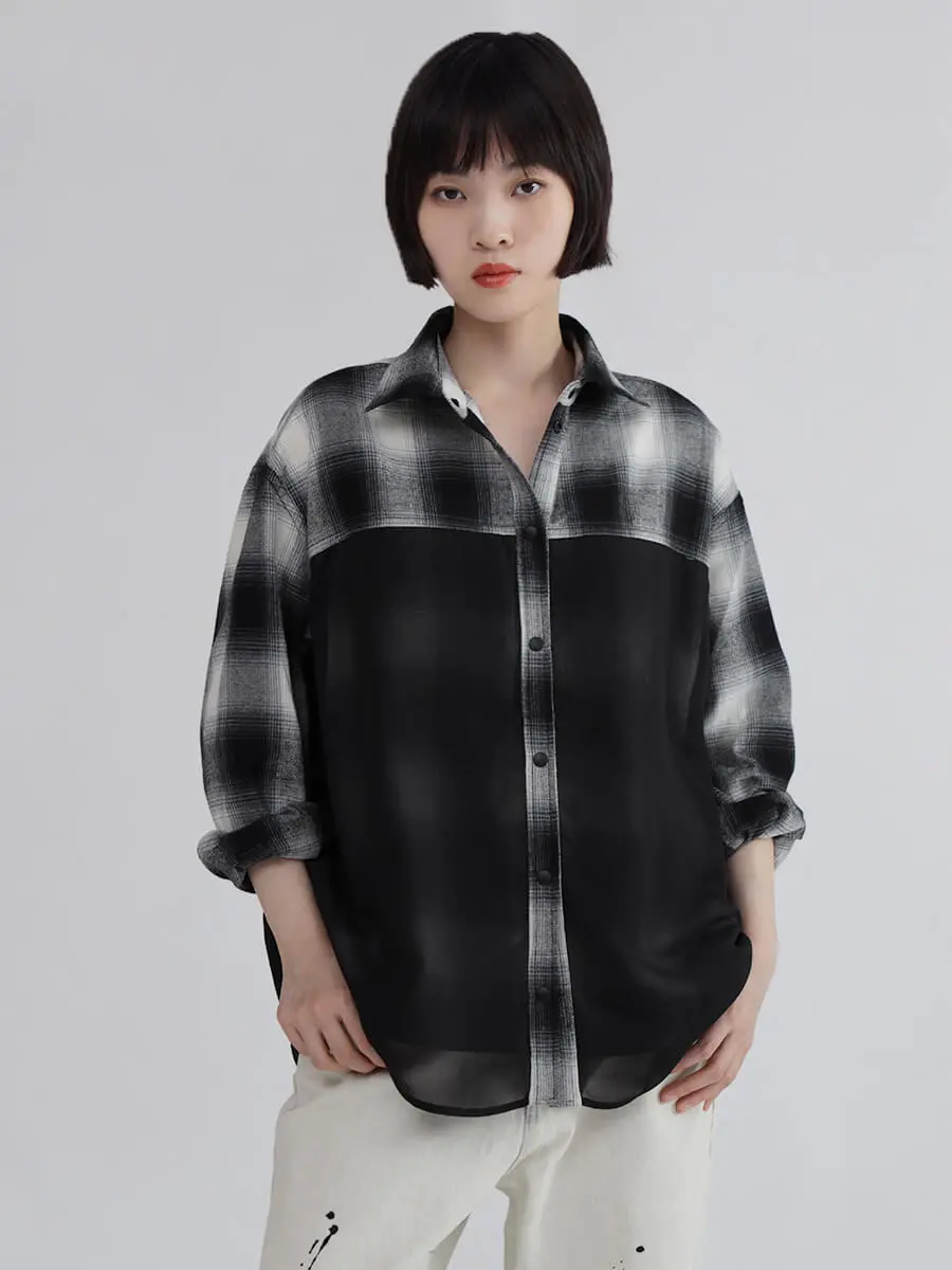 【a&m】LASUD オンブレチェックシャツ LASUDのシャツ/ブラウスの商品一覧｜ファッション通販のYAMADAYA